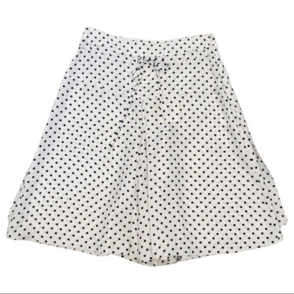 LANVIN Silk Polka Dot Skirt / Culottes Ecru / Blue - Size 42 FR/10 US - Picture 5 of 11